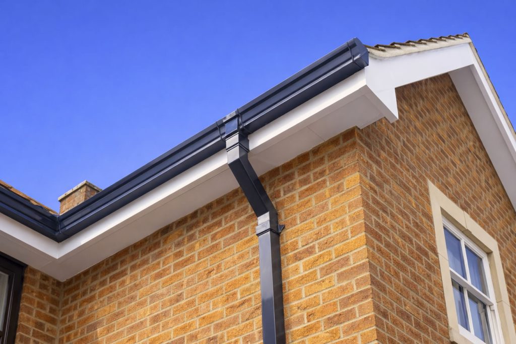 gray anthracite guttering - gutter replacement and service