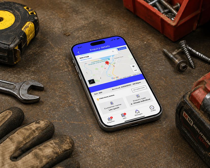 gutter replacement quotes in a mobile app for trades in iphone