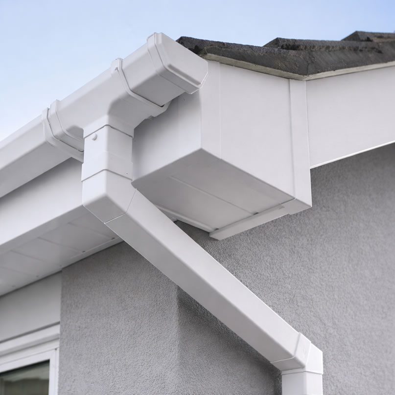 white upvc guttering service